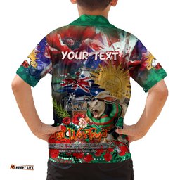 Personalised Australia Rugby Rabbitohs ANZAC Hawaiian Shirt South Sydney Scratch Style