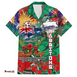 Personalised Australia Rugby Rabbitohs ANZAC Hawaiian Shirt South Sydney Scratch Style
