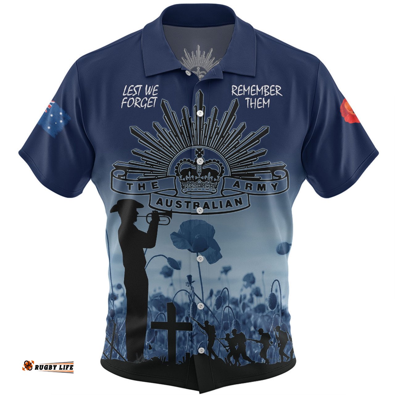 Australia Anzac Day Hawaiian Shirt - Lest We Forget Blue Hawaiian Shirt