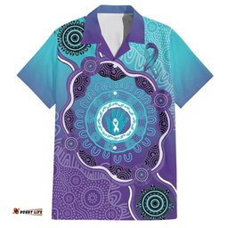 Australia Indigenous Hawaiian Shirt Suicide Prevention Month Ribbon Aboriginal Art