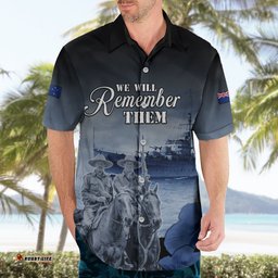 New Zealand ANZAC Day Hawaiian Shirt HMNZS Achilles We Will Remember Them