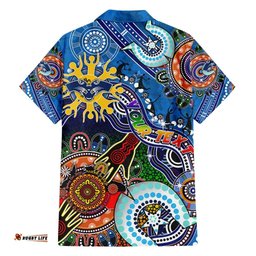 Custom NAIDOC Week 2024 Geelong Cats Hawaiian Shirt Australia Aboriginal Dot Painting