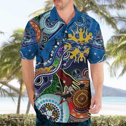 Custom NAIDOC Week 2024 Geelong Cats Hawaiian Shirt Australia Aboriginal Dot Painting