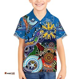 Custom NAIDOC Week 2024 Geelong Cats Hawaiian Shirt Australia Aboriginal Dot Painting