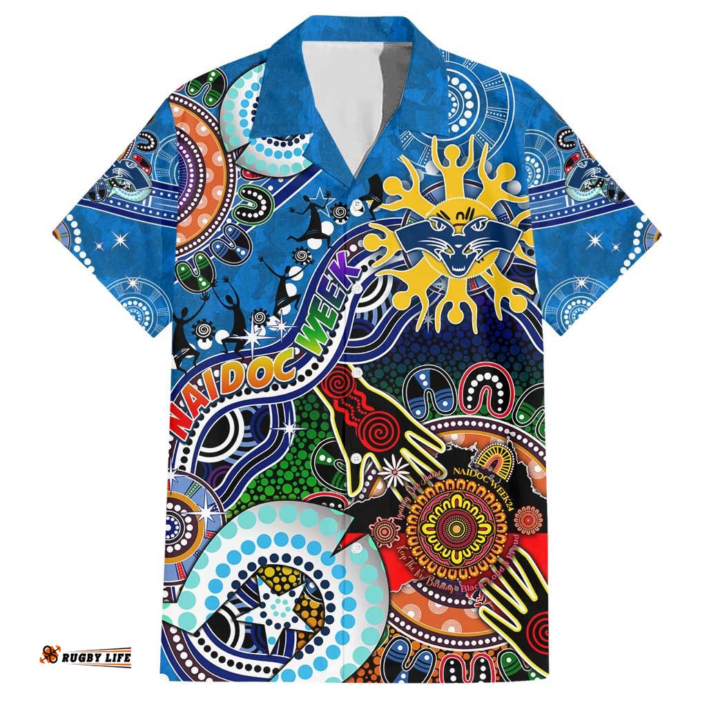 Custom NAIDOC Week 2024 Geelong Cats Hawaiian Shirt Australia Aboriginal Dot Painting