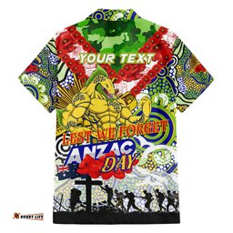Personalised Eels ANZAC Day Hawaiian Shirt Aboriginal Rising Sun