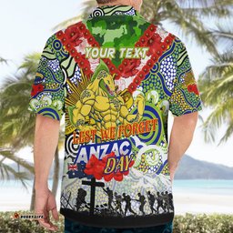 Personalised Eels ANZAC Day Hawaiian Shirt Aboriginal Rising Sun