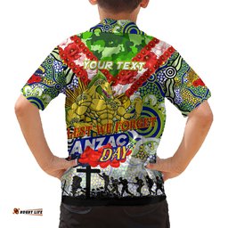 Personalised Eels ANZAC Day Hawaiian Shirt Aboriginal Rising Sun