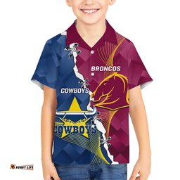 Custom Cowboys And Broncos Rugby Hawaiian Shirt Dynamic Style