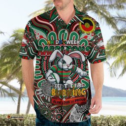Custom NAIDOC Week 2024 Rabbitohs Hawaiian Shirt Mascot Rugby