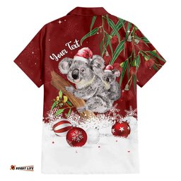 Personalised Aussie Christmas Hawaiian Shirt Mom & Baby Koala