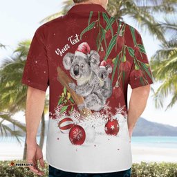 Personalised Aussie Christmas Hawaiian Shirt Mom & Baby Koala