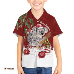 Personalised Aussie Christmas Hawaiian Shirt Mom & Baby Koala