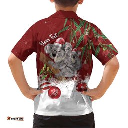 Personalised Aussie Christmas Hawaiian Shirt Mom & Baby Koala