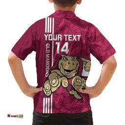 Custom QLD Maroons Rugby Hawaiian Shirt Cane Toads Polynesian Pattern Tropical Vibes