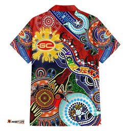 Custom NAIDOC Week 2024 Gold Coast Suns Hawaiian Shirt Australia Aboriginal Dot Painting