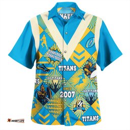 Gold Coast Titans Sport Hawaiian Shirt - Argyle Patterns Style Tough Fan Rugby For Life