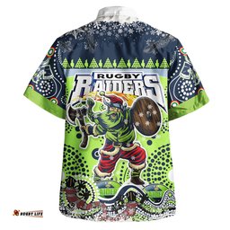 Canberra Raiders Hawaiian Shirt - Merry Viking Canberra Raiders Christmas Indigenous Hawaiian Shirt