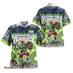 Canberra Raiders Hawaiian Shirt - Merry Viking Canberra Raiders Christmas Indigenous Hawaiian Shirt