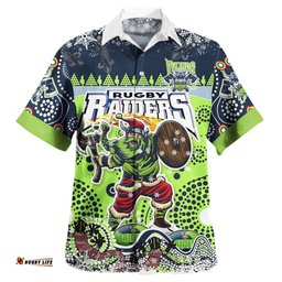 Canberra Raiders Hawaiian Shirt - Merry Viking Canberra Raiders Christmas Indigenous Hawaiian Shirt
