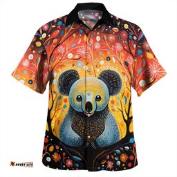 Australia Koala Custom Hawaiian Shirt - Aboriginal Koala With Flowers Hawaiian Shirt
