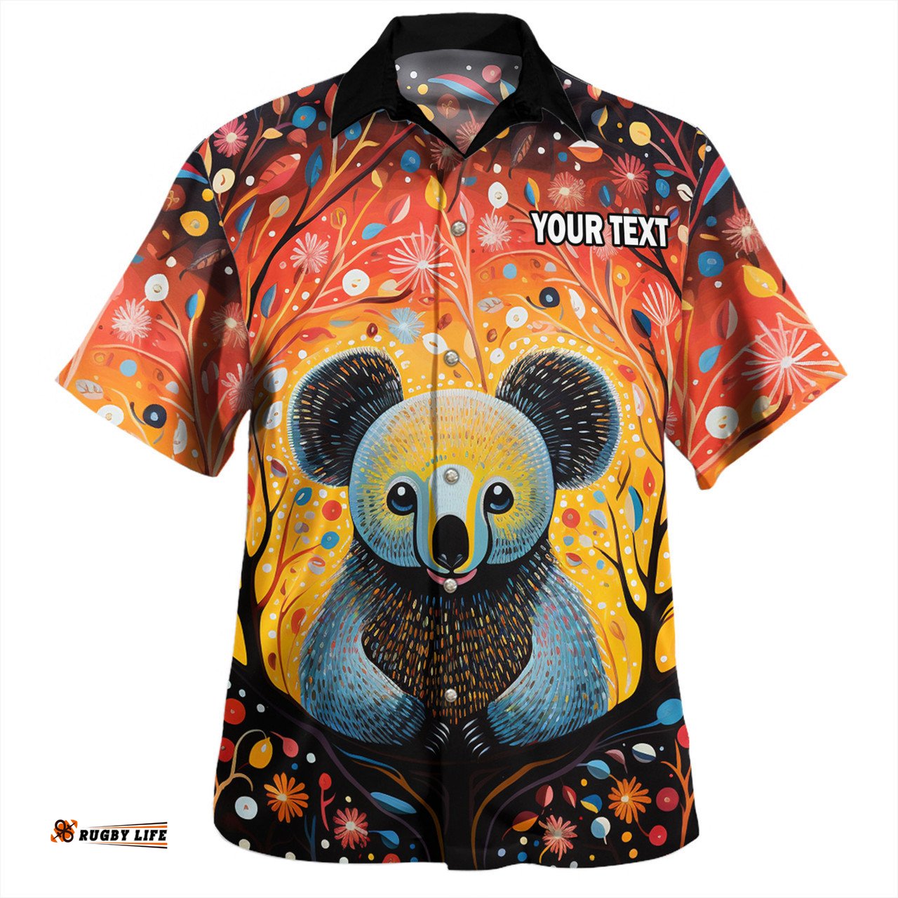 Australia Koala Custom Hawaiian Shirt - Aboriginal Koala With Flowers Hawaiian Shirt