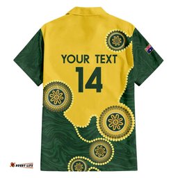 Custom Australia Boomers Hawaiian Shirt Aboriginal With Marble Pattern Yellow