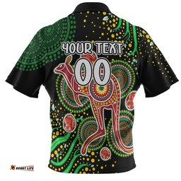 Australia Kangaroo Aboriginal Custom Hawaiian Shirt - Aboriginal Plant With Kangaroo Colorful Art Hawaiian Shirt