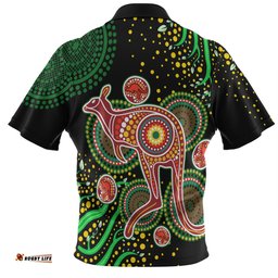 Australia Kangaroo Aboriginal Custom Hawaiian Shirt - Aboriginal Plant With Kangaroo Colorful Art Hawaiian Shirt