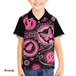 Personalised Australia Indigenous Hawaiian Shirt Breast Cancer Ribbon Think Pink Black Version