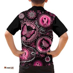 Personalised Australia Indigenous Hawaiian Shirt Breast Cancer Ribbon Think Pink Black Version