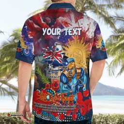 Personalised Australia Rugby Titans ANZAC Hawaiian Shirt Gold Coast Scratch Style