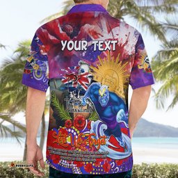 Personalised Australia Rugby Storm ANZAC Hawaiian Shirt Melbourne Scratch Style