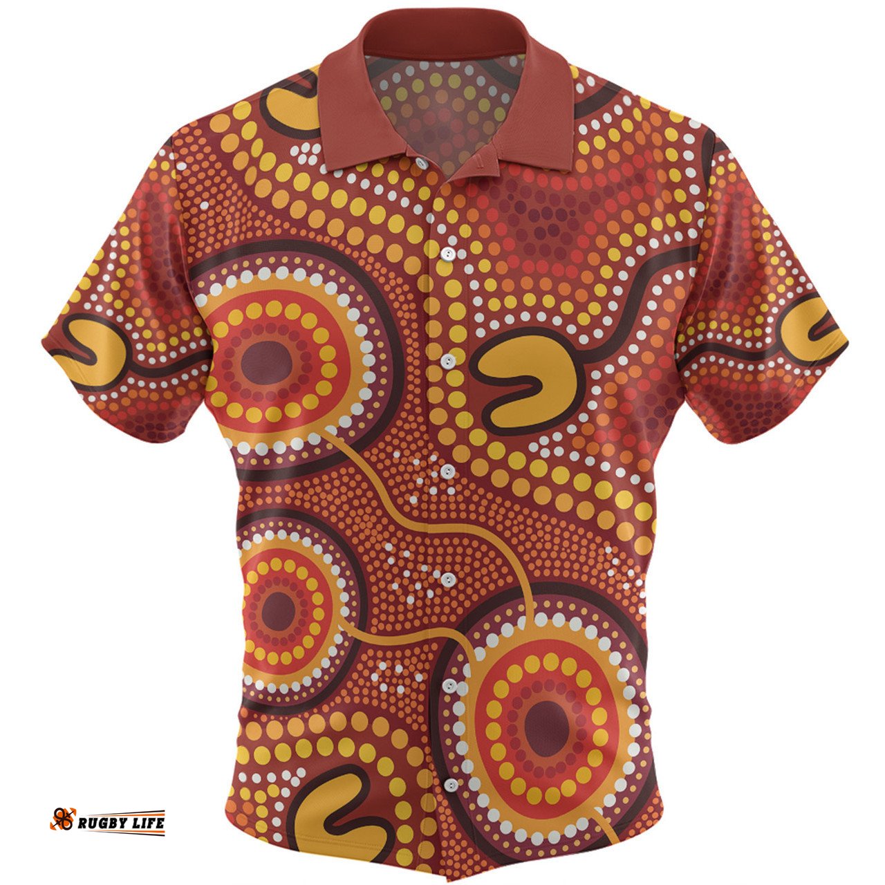 Australia Aboriginal Hawaiian Shirt - Connection Concept Dot Aboriginal Colorful Painting Hawaiian Shirt