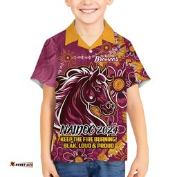 Personalised Broncos NAIDOC Week 2024 Hawaiian Shirt Aboriginal Fire Burning Sparks