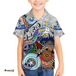 Custom NAIDOC Week 2024 North Melbourne Kangaroos Hawaiian Shirt Australia Aboriginal Dot Painting