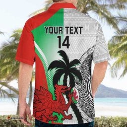 Custom Fiji And Wales Rugby Hawaiian Shirt Fijian Tapa Welsh Mascots Dynamic Version