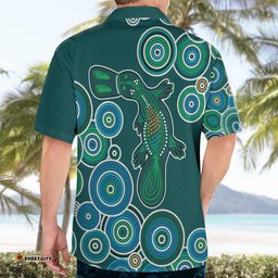 Green Platypus Aboriginal Art Hawaiian Shirt