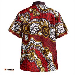 Australia Aboriginal Hawaiian Shirt - Aboriginal Contemporary Dot Painting Inspired Hawaiian Shirt