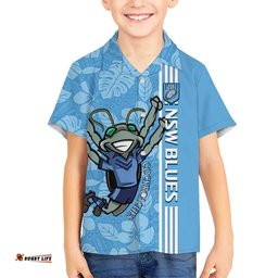 Custom NSW Blues Rugby Hawaiian Shirt Cockroaches Polynesian Pattern Tropical Vibes