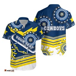 Custom Personalised Proud Cowboys Hawaiian Shirt Indigenous North Queensland