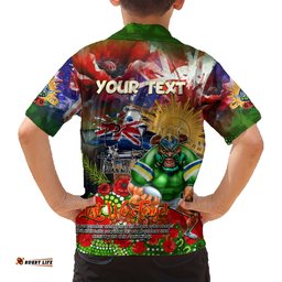 Personalised Australia Rugby Raiders ANZAC Hawaiian Shirt Canberra Scratch Style