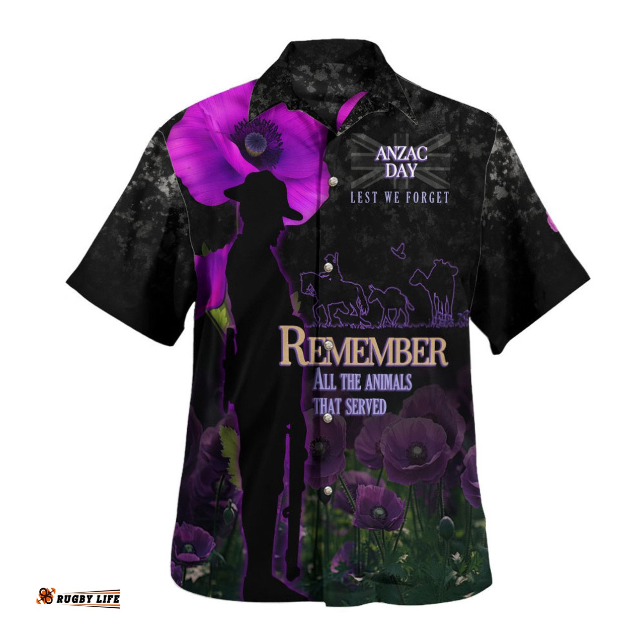 Anzac Day Hawaiian Shirt - Remember All Animals That Served