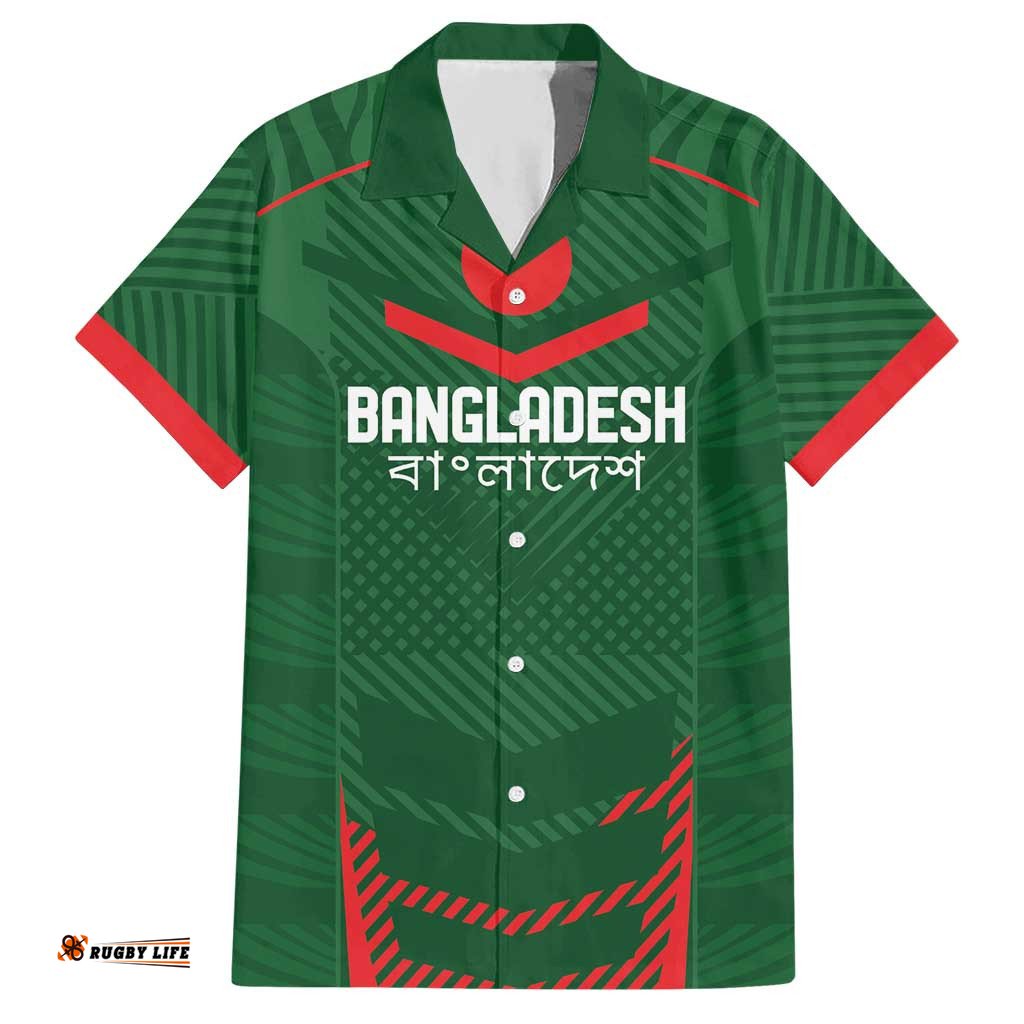 Custom Bangladesh Cricket Hawaiian Shirt Go Tigers Sporty Version