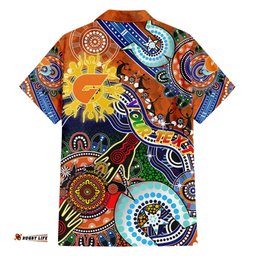 Custom NAIDOC Week 2024 GWS Giants Hawaiian Shirt Australia Aboriginal Dot Painting