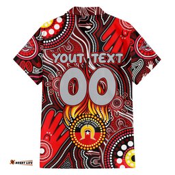 Personalised NAIDOC Week 2024 Essendon Bombers Hawaiian Shirt Australian Aboriginal Hand Painting