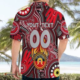 Personalised NAIDOC Week 2024 Essendon Bombers Hawaiian Shirt Australian Aboriginal Hand Painting