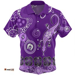 Australia Goanna Aboriginal Hawaiian Shirt - Indigenous Dot Goanna (Purple) Hawaiian Shirt