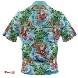 Australia Christmas Surfing Hawaiian Shirt - Funny Santa Surfing Christmas Hawaiian Shirt
