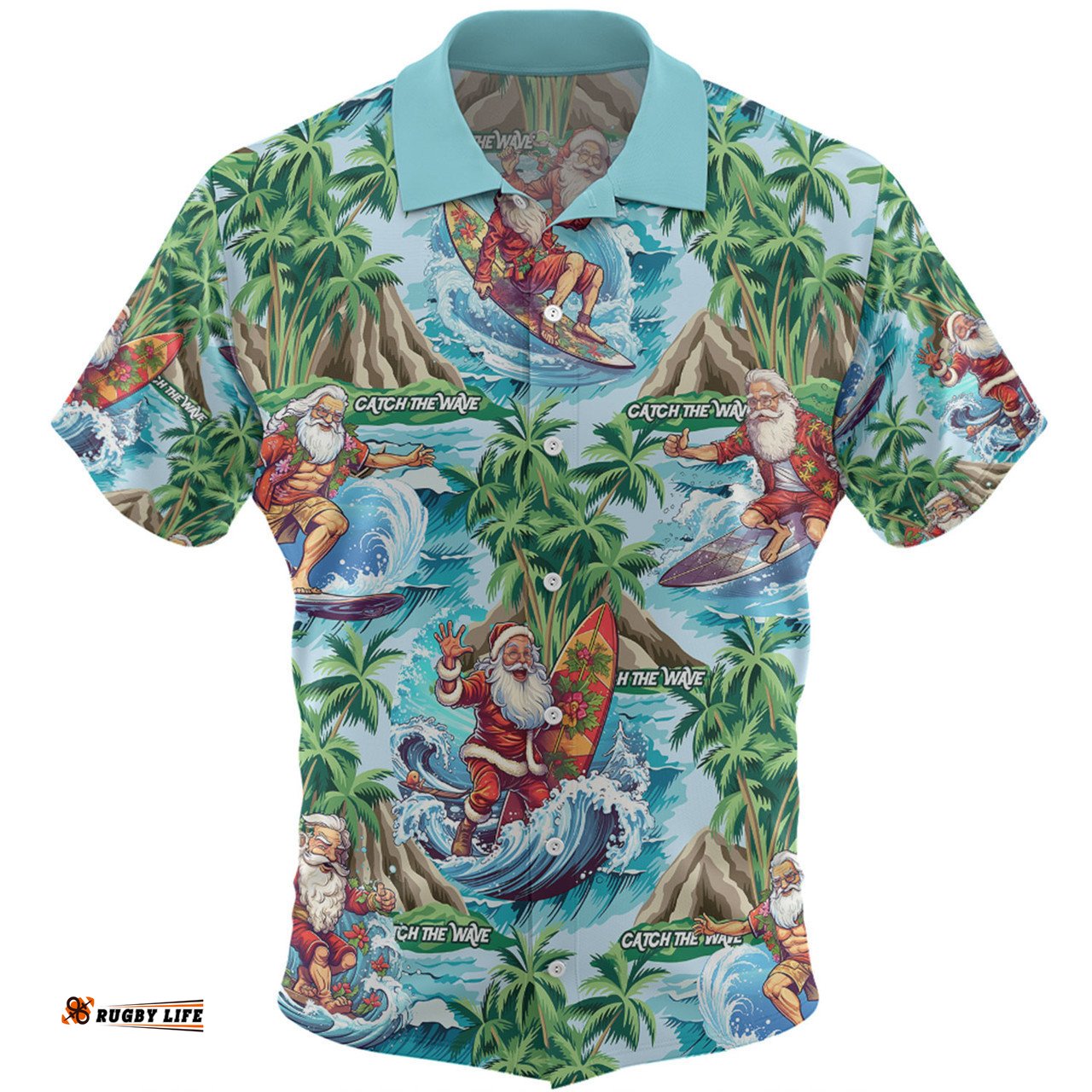 Australia Christmas Surfing Hawaiian Shirt - Funny Santa Surfing Christmas Hawaiian Shirt